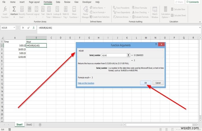 Microsoft Excel में घंटे, मिनट और दूसरे फ़ंक्शन का उपयोग कैसे करें 