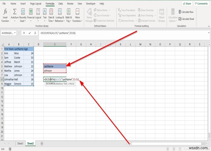 Microsoft Excel में DCOUNT और DCOUNTA फ़ंक्शन का उपयोग कैसे करें 