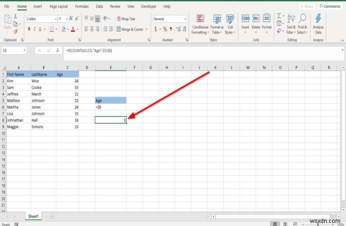 Microsoft Excel में DCOUNT और DCOUNTA फ़ंक्शन का उपयोग कैसे करें 