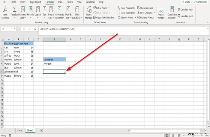 Microsoft Excel में DCOUNT और DCOUNTA फ़ंक्शन का उपयोग कैसे करें 