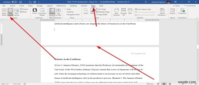 Microsoft Word में किसी दस्तावेज़ में विभिन्न दृश्य कैसे लागू करें? 