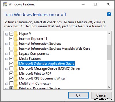 Office के लिए Microsoft डिफ़ेंडर एप्लिकेशन गार्ड को सक्षम या अक्षम करें 