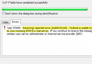 रिपोर्ट की गई त्रुटि (0x80042108):आउटलुक आपके आने वाले (पीओपी 3) ईमेल सर्वर से कनेक्ट करने में असमर्थ है 
