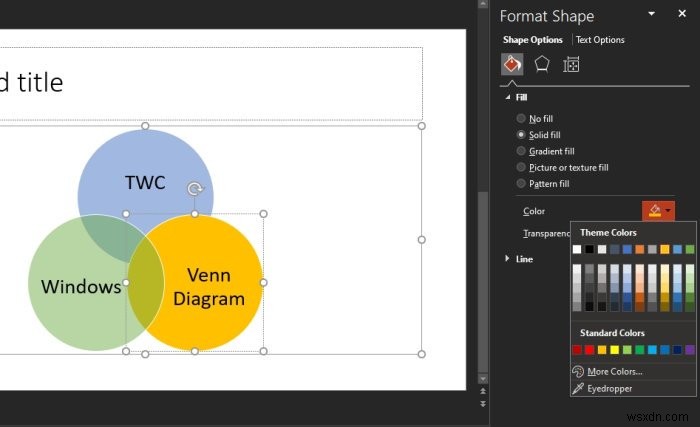 Microsoft PowerPoint में वेन आरेख कैसे बनाएं 