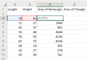 एक्सेल में आयत, त्रिभुज या वृत्त के क्षेत्रफल की गणना कैसे करें 