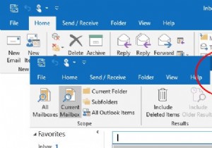 खोज टैब को आउटलुक रिबन में कैसे जोड़ें