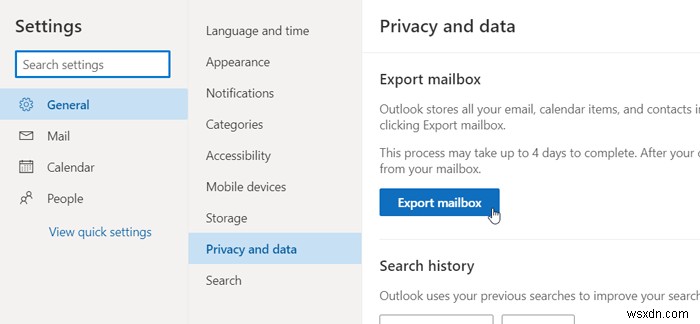Outlook.com से मेलबॉक्स कैसे डाउनलोड या निर्यात करें 