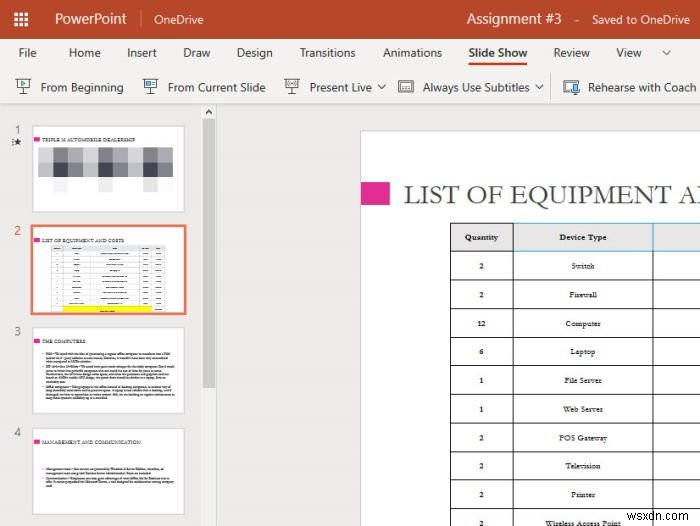 Microsoft PowerPoint ऑनलाइन में प्रस्तुतकर्ता कोच का उपयोग कैसे करें 