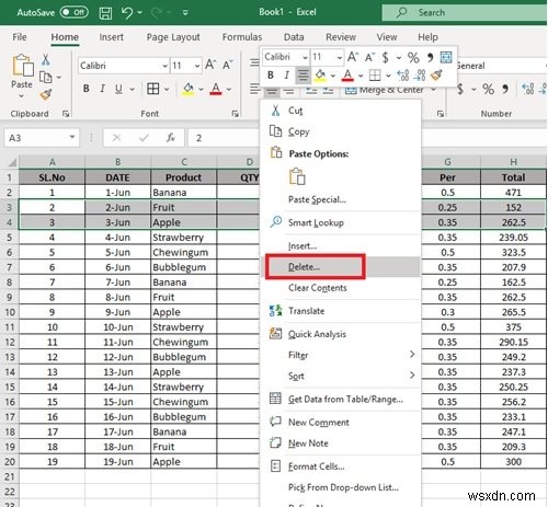 Microsoft Excel में एक बार में एकाधिक पंक्तियों को कैसे हटाएं 