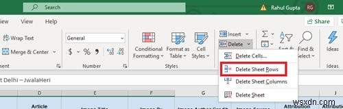 Microsoft Excel में एक बार में एकाधिक पंक्तियों को कैसे हटाएं 