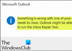 आपकी एक डेटा फ़ाइल में कुछ गड़बड़ है और Outlook को बंद करना होगा 