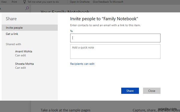 Microsoft परिवार सुविधा का उपयोग करके अपने परिवार के साथ OneNote नोटबुक साझा करें 