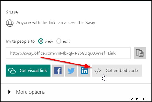 Microsoft Sway में सामग्री कैसे एम्बेड करें