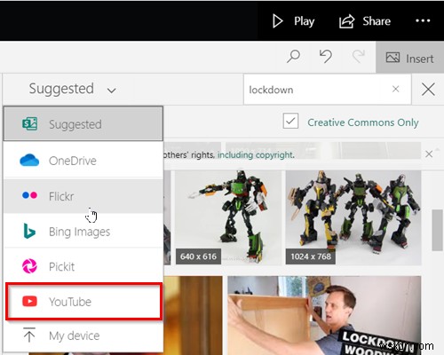 Microsoft Sway में सामग्री कैसे खोजें और जोड़ें