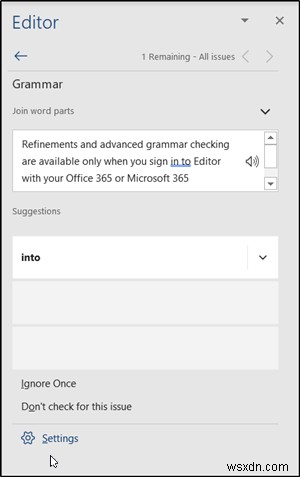 Microsoft Editor का उपयोग कैसे करें व्याकरण की जांच करने और दस्तावेज़ों में गलतियों को सुधारने के लिए