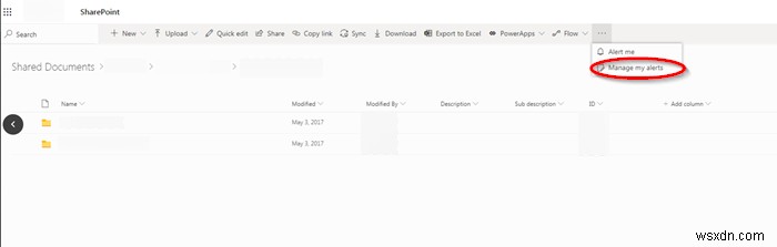 SharePoint अलर्ट कैसे देखें, हटाएं या प्रबंधित करें 