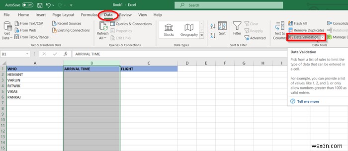 Microsoft Excel में सेल में डेटा सत्यापन कैसे लागू करें 