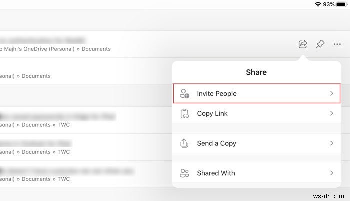 iPad पर Word दस्तावेज़ संपादित करने के लिए किसी को कैसे आमंत्रित करें 