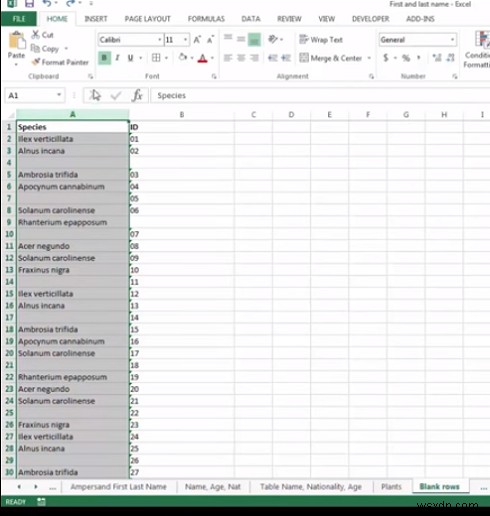 Microsoft Excel स्प्रैडशीट से रिक्त कक्षों को कैसे निकालें 