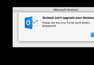 Outlook आपके डेटाबेस को macOS में अपग्रेड नहीं कर सकता