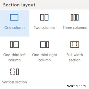 किसी SharePoint आधुनिक पृष्ठ पर अनुभाग और स्तंभ कैसे जोड़ें 