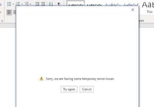 क्षमा करें, हमें कुछ अस्थायी सर्वर समस्याएं आ रही हैं - Office 365 ऐप त्रुटि 