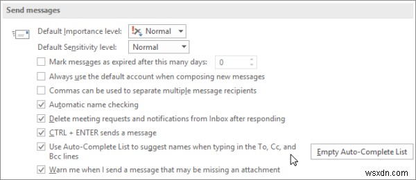 आउटलुक में ऑटो-कम्प्लीट लिस्ट से पुरानी ईमेल आईडी कैसे डिलीट करें 