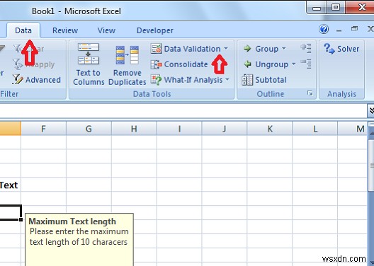 Microsoft Excel में त्रुटि संदेश कैसे जोड़ें 