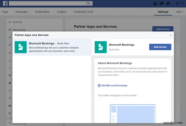 Microsoft Bookings और Facebook पेज को कैसे कनेक्ट करें 