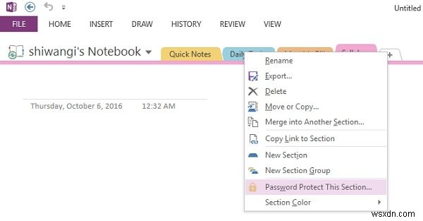 पासवर्ड कैसे करें OneNote नोटबुक को सुरक्षित रखें