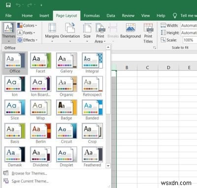 Microsoft Office प्रोग्राम में दस्तावेज़ थीम रंग कैसे बदलें 