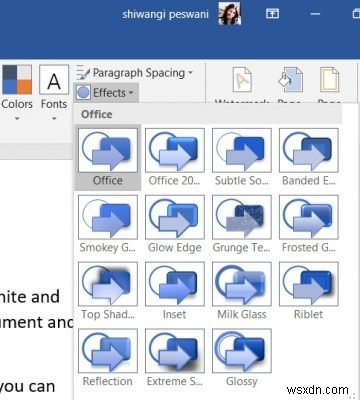 Microsoft Office प्रोग्राम में दस्तावेज़ थीम रंग कैसे बदलें 