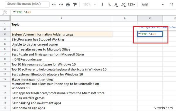 Excel में कक्षों की श्रेणी में उपसर्ग या प्रत्यय कैसे जोड़ें 