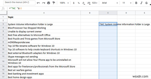 Excel में कक्षों की श्रेणी में उपसर्ग या प्रत्यय कैसे जोड़ें 