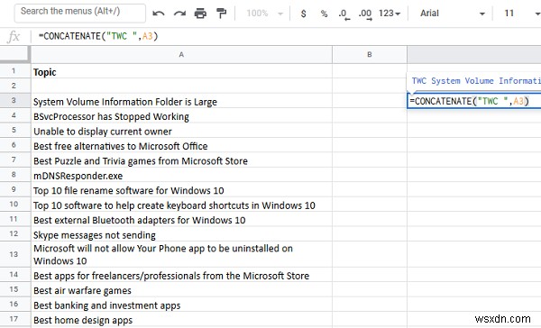 Excel में कक्षों की श्रेणी में उपसर्ग या प्रत्यय कैसे जोड़ें 