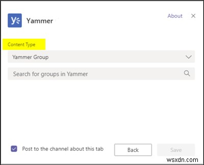 Yammer पेज को Office 365 में Microsoft Teams में कैसे जोड़ें