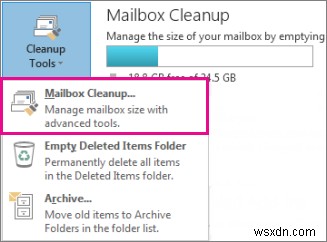 Microsoft Outlook में मेलबॉक्स का आकार कैसे साफ़, छोटा और छोटा करें
