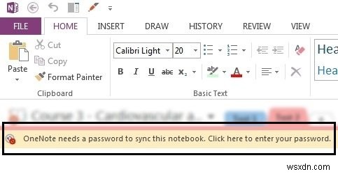 इस नोटबुक को सिंक करने के लिए OneNote को पासवर्ड की आवश्यकता है, त्रुटि कोड 0x803d0005 