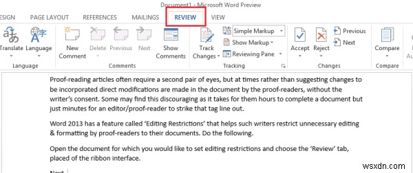 Microsoft Word में संपादन प्रतिबंध कैसे सेट करें