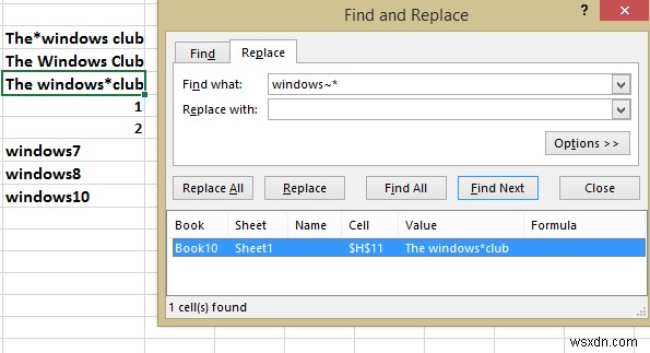 Excel में वाइल्डकार्ड वर्ण कैसे खोजें और बदलें