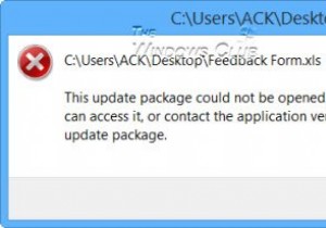 यह अद्यतन पैकेट खोला नहीं जा सका - Microsoft Office प्रोग्राम 