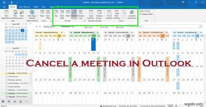 आउटलुक कैलेंडर में मीटिंग कैसे रद्द करें 