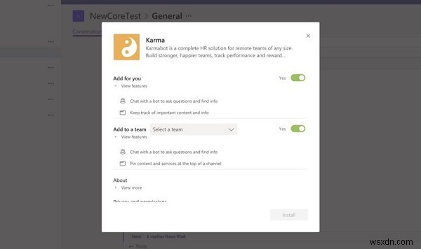 Karmabot और इसे Microsoft Teams में कैसे जोड़ें 