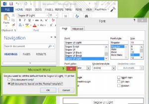 Microsoft Word में डिफ़ॉल्ट फ़ॉन्ट नहीं बदल सकता