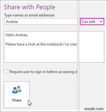OneDrive पर नोटबुक के लिए अनुमतियां कैसे बदलें