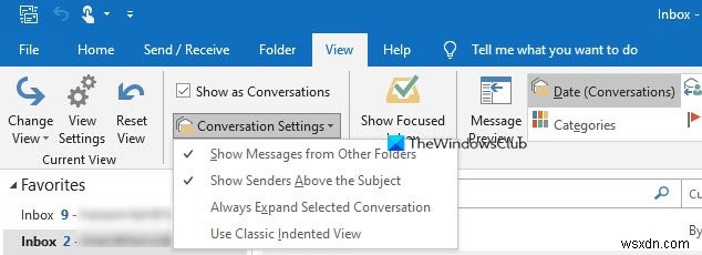 Microsoft Outlook में वार्तालाप दृश्य सुविधा का उपयोग कैसे करें