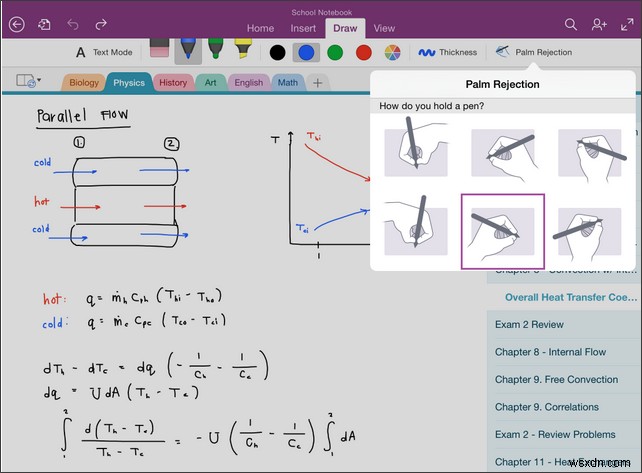 iPad में OneNote की हस्तलेखन और OCR सुविधाओं का उपयोग कैसे करें