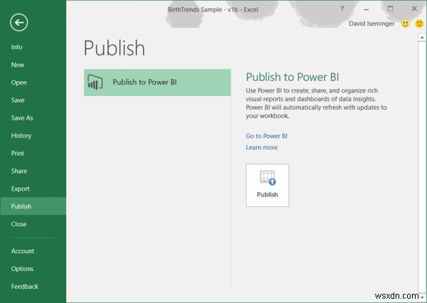 Excel के लिए Power BI प्रकाशक के साथ Excel अंतर्दृष्टि कैसे साझा करें 