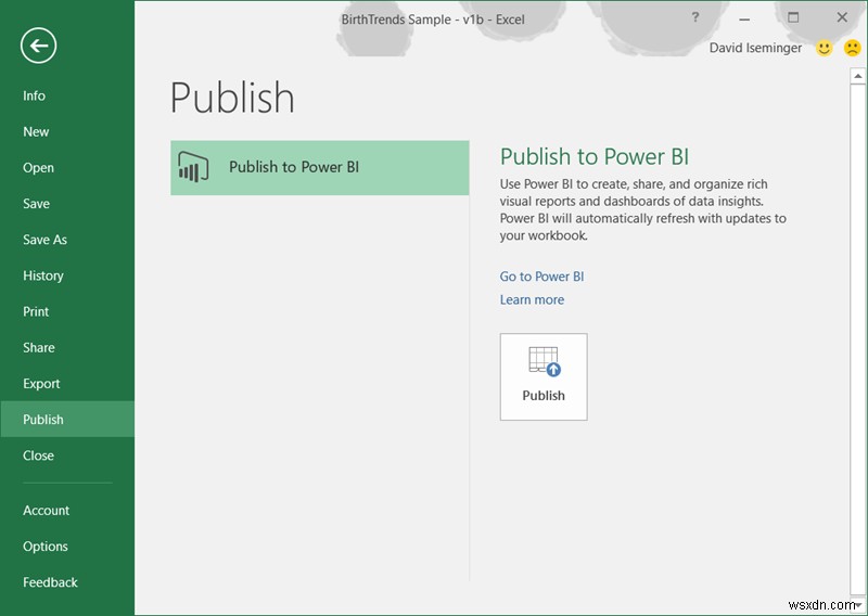 Excel के लिए Power BI प्रकाशक के साथ Excel अंतर्दृष्टि कैसे साझा करें 