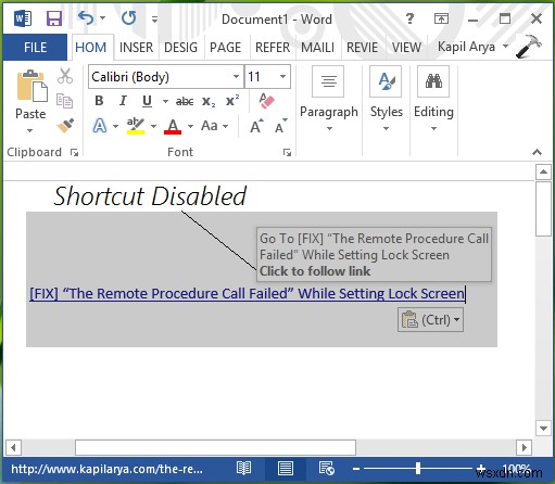वर्ड में हाइपरलिंक खोलने के लिए Ctrl+क्लिक शॉर्टकट को सक्षम या अक्षम करें 